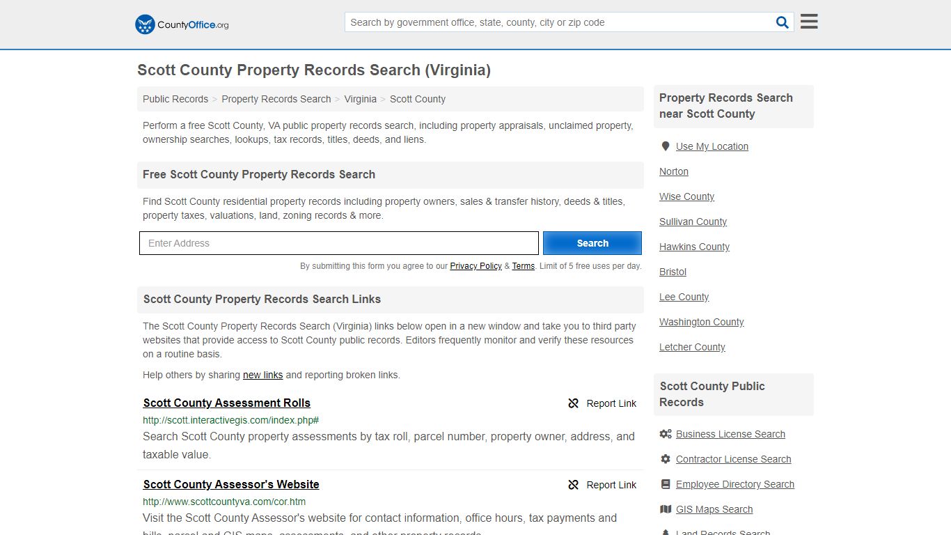 Property Records Search - Scott County, VA (Assessments ...
